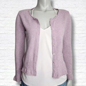 Escada Cashmere Lavender Purple Dainty Button Cardigan Size XS